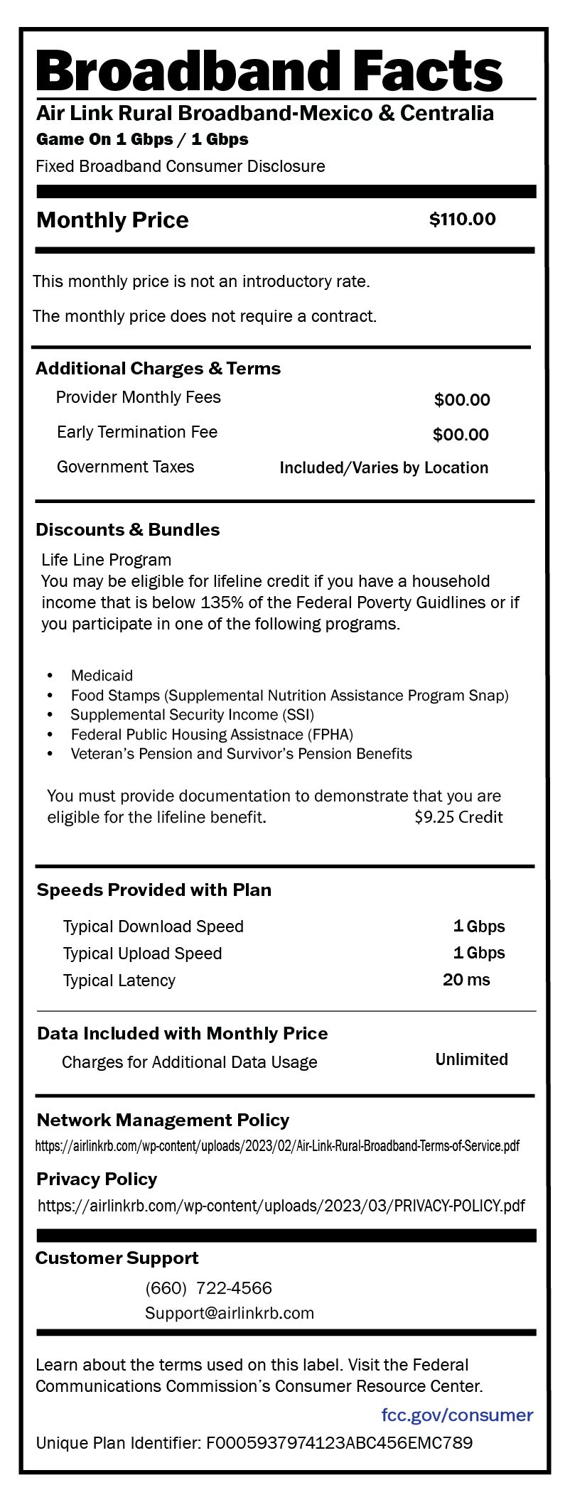 BB Label Game On 1 Gbps Mexico-Centralia